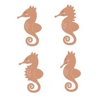 Seahorse in boho style. Vector illustration