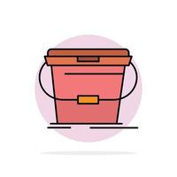 Bucket Cleaning Wash Water Abstract Circle Background Flat color Icon vector