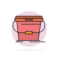 Bucket Cleaning Wash Water Abstract Circle Background Flat color Icon vector