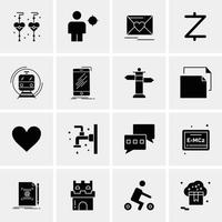 16 iconos de negocios universales vector ilustración de icono creativo para usar en proyectos relacionados con la web y dispositivos móviles