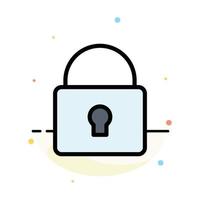 Lock Security Locked Login Abstract Flat Color Icon Template vector