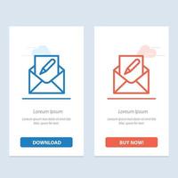 Compose Edit Email Envelope Mail  Blue and Red Download and Buy Now web Widget Card Template vector