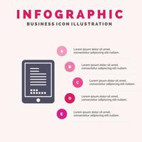 trébol cuatro irlanda icono de la línea de la suerte irlandesa con 5 pasos presentación infografía fondo vector