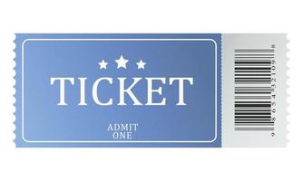 Blue ticket cinema, exhibition, event, theater, circus vector