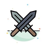 Sword Ireland Swords Abstract Flat Color Icon Template vector