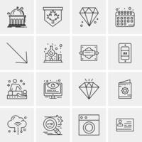 16 Universal Business Icons Vector Creative Icon Illustration to use in web and Mobile Related proje