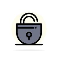 Lock Locked Security Internet Abstract Circle Background Flat color Icon vector