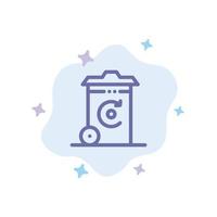 Bin Recycling Energy Recycil bin Blue Icon on Abstract Cloud Background vector