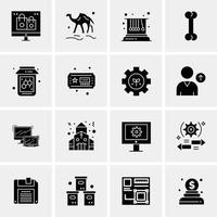 16 iconos de negocios universales vector ilustración de icono creativo para usar en proyectos relacionados con la web y dispositivos móviles