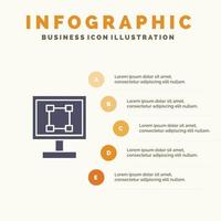 Camera Image Picture Photo Line icon with 5 steps presentation infographics Background vector