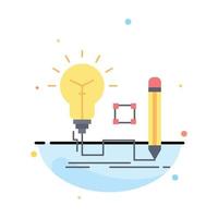 Idea insight key lamp lightbulb Flat Color Icon Vector