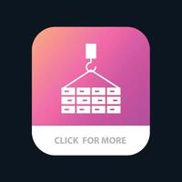 Building Cargo Construction Crane Mobile App Button Android and IOS Glyph Version vector