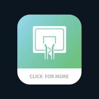 Backboard Basket Basketball Board Mobile App Button Android and IOS Glyph Version vector