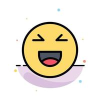 Chat Emojis Smile Happy Abstract Flat Color Icon Template vector