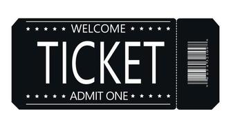 Black ticket cinema, exhibition, event, theater, circus vector