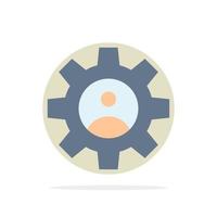 Gear Controls Profile Use Abstract Circle Background Flat color Icon vector