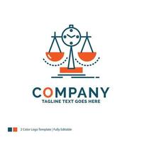 Balanced. management. measure. scorecard. strategy Logo Design. Blue and Orange Brand Name Design. Place for Tagline. Business Logo template. vector