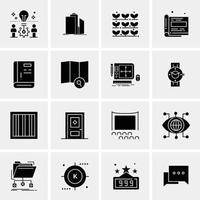 16 iconos de negocios universales vector ilustración de icono creativo para usar en proyectos relacionados con la web y dispositivos móviles