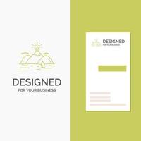 Business Logo for Nature. hill. landscape. mountain. blast. Vertical Green Business .Visiting Card template. Creative background vector illustration