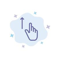 Up Finger Gesture Gestures Hand Blue Icon on Abstract Cloud Background vector