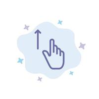 Up Finger Gesture Gestures Hand Blue Icon on Abstract Cloud Background vector