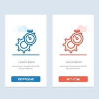 Timer Time Gear Setting Watch  Blue and Red Download and Buy Now web Widget Card Template vector