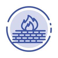 Antivirus Computer Firewall Network Security Blue Dotted Line Line Icon vector