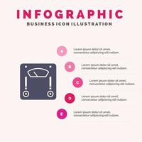 Machine Scale Weighing Weight Infographics Presentation Template 5 Steps Presentation vector