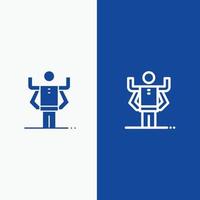 Ability Human Multitask Organization Line and Glyph Solid icon Blue banner Line and Glyph Solid icon vector