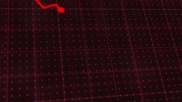 Negative red line graph falling down due to low prices and market recession. Concept of crisis, crash, risk and economy danger. Downtrend dynamic chart of prices drop. 4k Motion graphic background. video