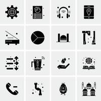 16 iconos universales de negocios vector ilustración de icono creativo para usar en proyectos relacionados con la web y dispositivos móviles