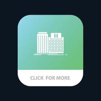 Hospital Healthcare Medical Building Clinic Mobile App Button Android and IOS Glyph Version vector