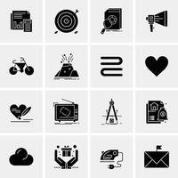 16 iconos universales de negocios vector ilustración de icono creativo para usar en proyectos relacionados con la web y dispositivos móviles