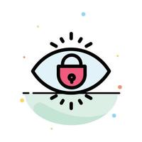 Eye Internet Security Lock Abstract Flat Color Icon Template vector