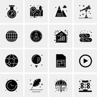 16 iconos de negocios universales vector ilustración de icono creativo para usar en proyectos relacionados con la web y dispositivos móviles