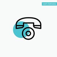 Telephone Call Phone turquoise highlight circle point Vector icon