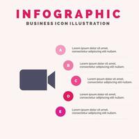 Camera Image Basic Ui Solid Icon Infographics 5 Steps Presentation Background vector