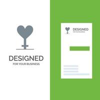 Heart Gender Symbol Grey Logo Design and Business Card Template vector