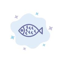 Fish Food Easter Eat Blue Icon on Abstract Cloud Background vector