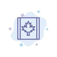 Canada Flag Leaf Blue Icon on Abstract Cloud Background vector