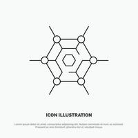 Decentralized Network Technology Line Icon Vector