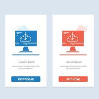 Cloud Download Driver Install Installation  Blue and Red Download and Buy Now web Widget Card Templa vector