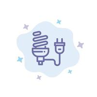 Bulb Economic Electrical Energy Light Bulb Plug Blue Icon on Abstract Cloud Background vector