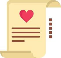 Letter Paper Document Love Letter Marriage Card  Flat Color Icon Vector icon banner Template