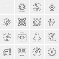 16 iconos de negocios universales vector ilustración de icono creativo para usar en proyectos relacionados con la web y dispositivos móviles