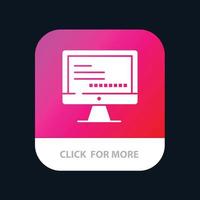 Computer Monitor Text Education Mobile App Icon Design vector