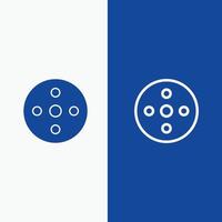 Camera Reel Footage Reel Storage Line and Glyph Solid icon Blue banner Line and Glyph Solid icon Blu vector