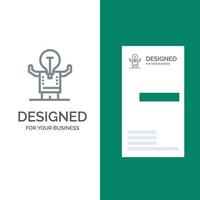 mejora empresarial hombre persona potencial diseño de logotipo gris y plantilla de tarjeta de visita vector