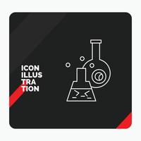 Red and Black Creative presentation Background for beaker. lab. test. tube. scientific Line Icon vector