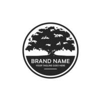 vector de diseño de logotipo de árbol de roble